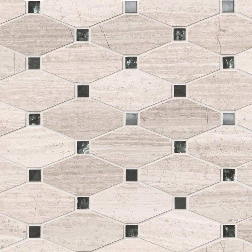 Bayview Elongated Glass Metal Blend Octagon