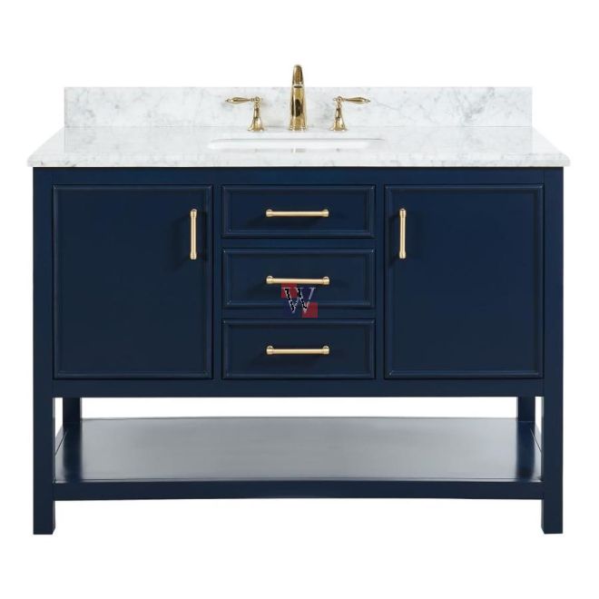 Manhattan Navy Blue 49 Single Sink, Allen And Roth Bathroom Vanity Blue