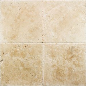 Tuscany Ivory 18x18 Brushed Chiselled Travertine