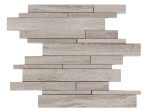 White Oak 12x12 Interlocking Strip Mosaic