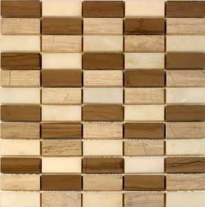 ooden Brick 1x2 Marble Mosaic