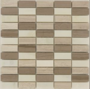 ooden Brick 1x2 Marble Mosaic