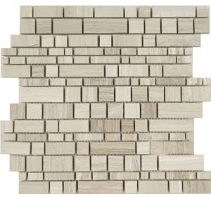 White Oak Checker 12x12 Interlocking Mosaic