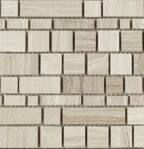 White Oak Checker 12x12 Interlocking Mosaic