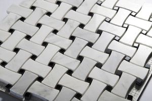 Statuary White Curved 12x12 Bone Basketweave