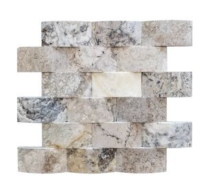 Antique Storm 2x4 Weave Tumbled Mosaic