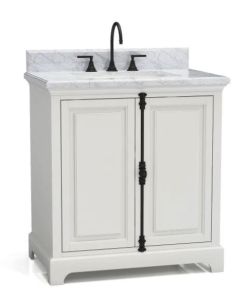 FREE SHIPPING Icon Dove White 31" Single Sink Bathroom Vanity (All-In-One)