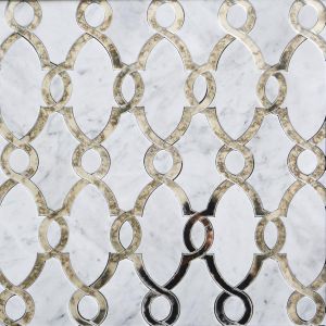 Antique Curtain Geometric Waterjet Marble Mosaic