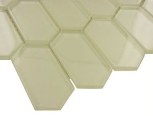Elongated Pickett Hexagon Metalic Glass Mosaic