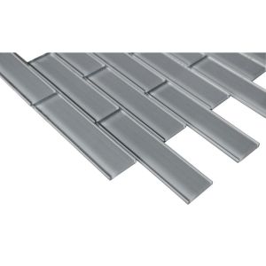 FREE SHIPPING - Space Grey Linen Glass Interlocking Mosaic