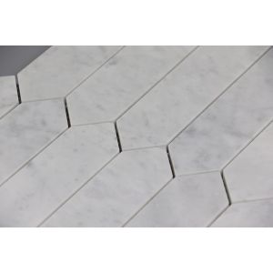 Carrara White 2X8 Elongated Hexagon Mosaic