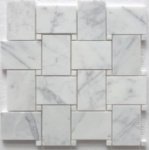 FREE SHIPPING - Calacatta Large Polished Basketweave Mosaic