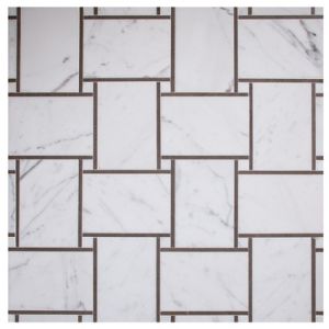 FREE SHIPPING - Calacatta Large Polished Basketweave Mosaic