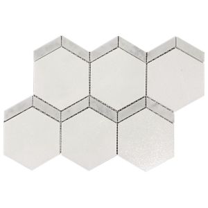 FREE SHIPPING - Thassos & Carrara White Naples Waterjet Marble Mosaic