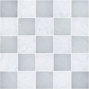 FREE SHIPPING - Checkerboard 12x12 White & Gray Tumbled Floor & Wall Tile