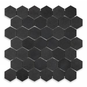 FREE SHIPPING - Basalt Gray 2" Hexagon Mosaic