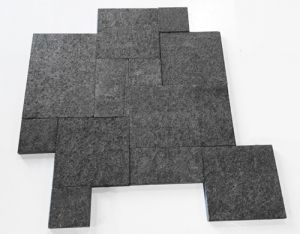 Premium Basalt Black 3CM Flamed French Pattern Paver 