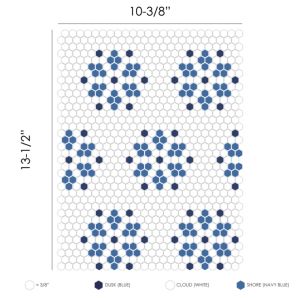 FREE SHIPPING - Bayeux Coastal Geometro Recylcled Glass Mosaic Tile