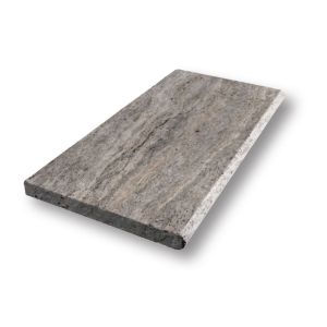 FREE SHIPPPING - Titanium Silver Travertine 12x24 3CM Bullnose | Pool Coping