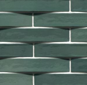 Convex Olive 2X10 Glossy Ceramic 3D Wall Tile