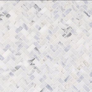 FREE SHIPPING - Calacatta Gold 1X2 Herringbone Polished