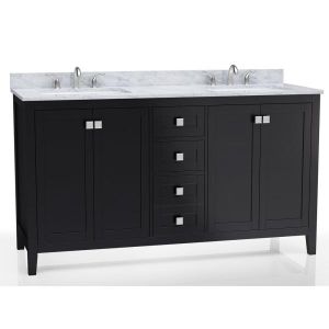 Espresso Vancouver 61" All-In-One Double Sink Vanity