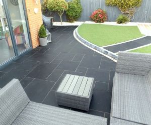 Premium Basalt Black 3CM Tumbled French Pattern Paver 