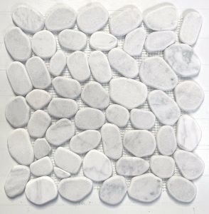 FREE SHIPPING - Carrara White Flat Puzzle Pebble