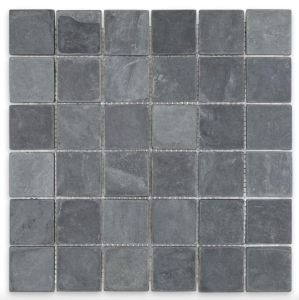 FREE SHIPPING - Black Slate 2x2 Tumbled Mosaic