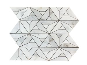 FREE SHIPPING - Georama Pyramid Polished Waterjet Marble Mosaic