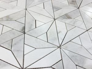 FREE SHIPPING - Georama Pyramid Polished Waterjet Marble Mosaic