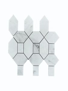 FREE SHIPPING - Georama Bianco Wheel Polished Marble Mosaic