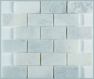 Carrara White 2x4 Interlocking Polished Brick 
