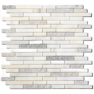 FREE SHIPPING - Carrara White Duo Interlocking Mosaic