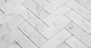 FREE SHIPPING - Carrara White 1x4 Herringbone Polished