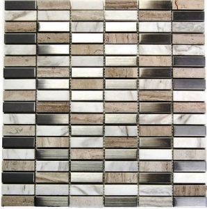 Stainless Steel and Stone 5/8 x 2 Blend Mosaic