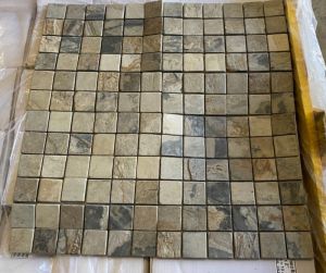FREE SHIPPING - California Gold 2x2 Tumbled Mosaic