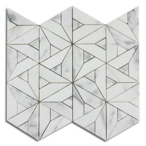 Calacatta Blanco Geometric Waterjet Marble Mosaic
