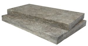 Silver Travertine 12x24 3CM Modern Edge Pool Coping