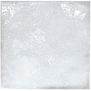 FREE SHIPPING - Distressed White 6x6 Glossy Porcelain Tile