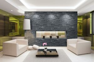 Cosmic Black 3D Wave "L" Corner Ledger Panel