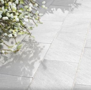 White Quartzite 3CM Flamed French Pattern Paver