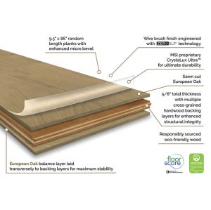 MCCARRAN - Montevideo Oak 9.45" x 86.6" Engineered Hardwood Flooring (XL Size)