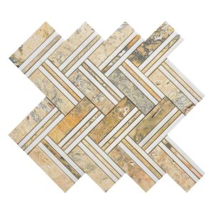 Tuscany Moore 12x12 Herringbone Interlocking Mosaic