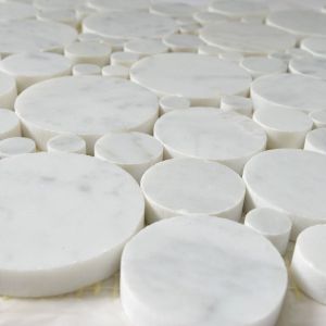 Carrara White 12x12 Penny Round Polished