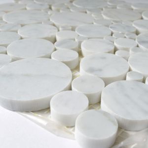 Carrara White 12x12 Penny Round Polished