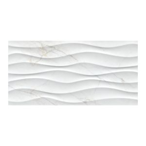 Dymo Calacatta Wavy White 12x24 Glossy Ceramic Wall Tile