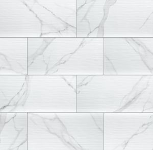 Dymo Statuary Stripe White 12x24 Glossy Ceramic Tile