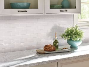 Domino White Glossy 2x4 Brick Mosaic