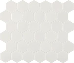 FREE SHIPPING - Domino White Glossy 2x2 Hexagon Mosaic